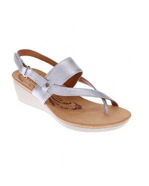 Revere Honolulu Backstrap Wedge Sandal - Metallic