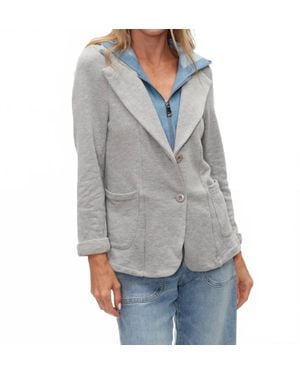 Six Fifty Torino Mixed Media Blazer - Gray