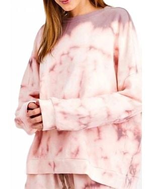 Easel Oversized Tie Dye Sweatshirt - Pink