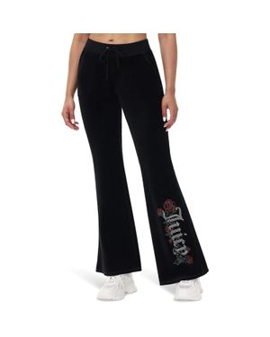 Juicy Couture Heritage Track Pants Boot Cut Activewear Gbo3760 - Black