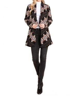 BOMBOM Calgary Western Open Front Cardigan - Black