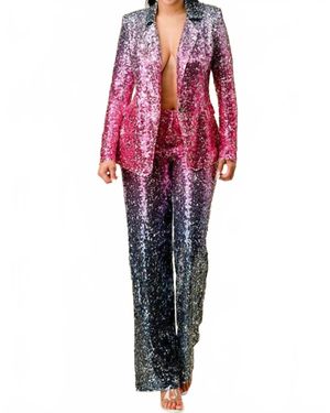 The Sang Sequin Ombre Blazer - Red