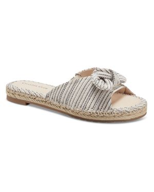 Charter Club Ashland Canvas Slip On Slide Sandals - Brown