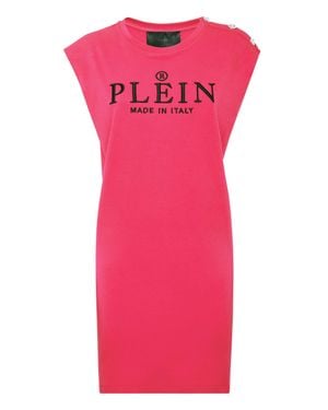 Philipp Plein T-Shirt Round Neck Ss Iconic Plein - Pink