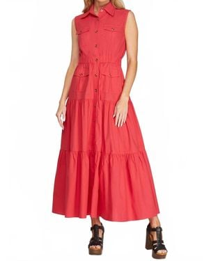 She + Sky Safari Maxi Dress - Red