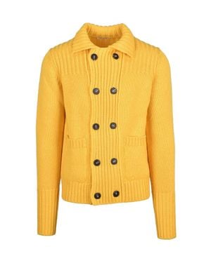 Kangra Double-Breasted Wool Cardigan - Yellow
