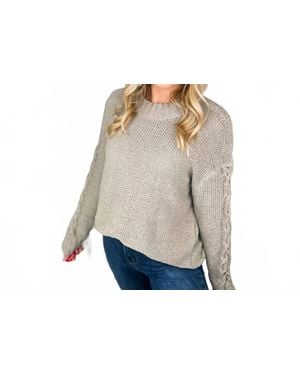 Sew In Love Time Keeps Slipping Knit Long Sleeve Sweater - Blue