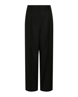Ferragamo High-Waisted Wide-Leg Pants - Black