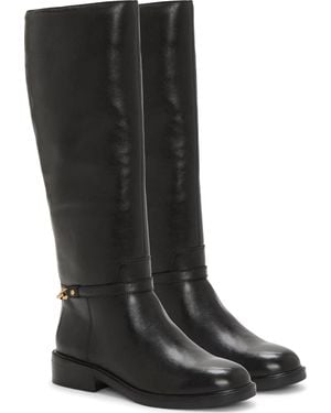 Vince Camuto Adria Boots Leather Wide Calf Knee High Hawk1592 - Black