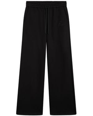 Pence Ettore Wide Leg Drawstring Cotton Pants - Black