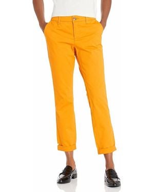 Tommy Hilfiger Rolled Hem Straight Leg Pant - Orange