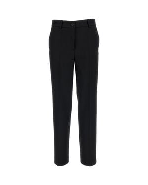 P.A.R.O.S.H. Stretch Wool Straight-Leg Pants - Black
