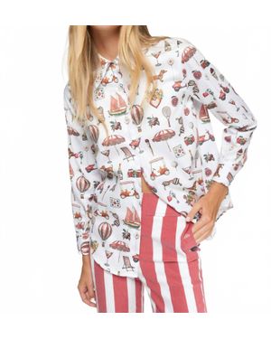 Vilagallo Malfalda Button Down Blouse - Red