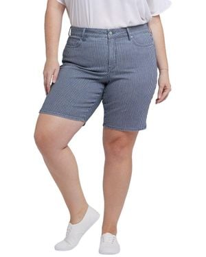 NYDJ Plus Ella Malaga Stripe Short - Blue