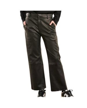 SPRWMN Leather Cropped Pants - Black