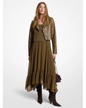 Michael Kors Michael Kors Georgette High-Low Skirt - Natural