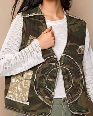 Pol Patchwork Vest - Green