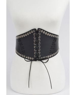 Fashnzfab Corset Stretch Belt W Eyelet - Black