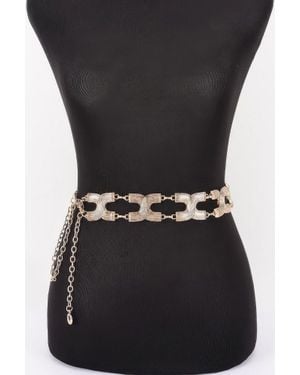 Fashnzfab Textured X-Link Chain Plus Size Belt - Black