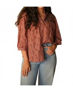 Layerz Clothing Jane Button Up Top - Brown