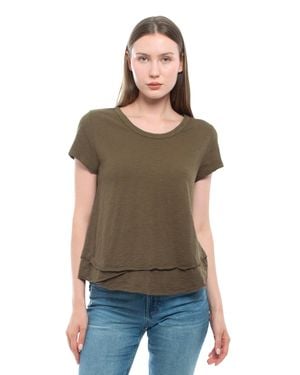 Wilt Short Sleeve Mock Layer Tee - Green