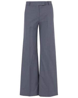 Ql2 Wide-Leg Pants With Pressed Creases - Blue