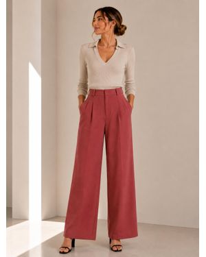 LK Bennett Straight Leg Trouser Pants - Red