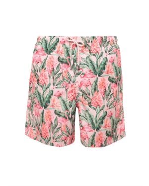 Lia Sahara Patterned Swim Shorts - White