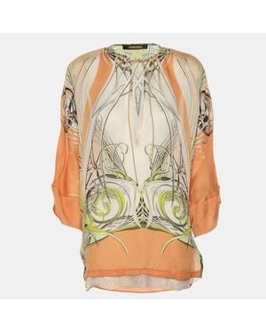 Roberto Cavalli Printed Silk Top - Multicolor