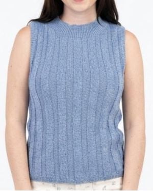 Wishlist Ribbed Sweater Tank - Blue