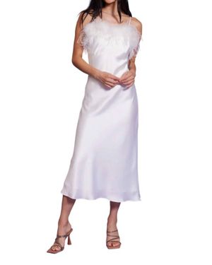 Lucy Paris Flora Feather Dress - White