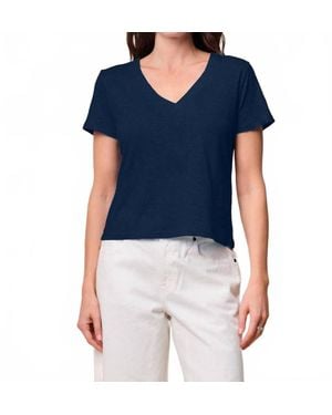 Stateside Supima Slub Jersey Short Sleeve V-Neck Tee - Blue