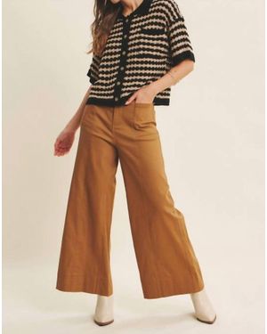 In February Melissa Stretchy Wide Leg Pant - Brown
