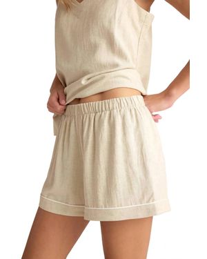 Faceplant Dreams Linen Blend Pj Short - Natural