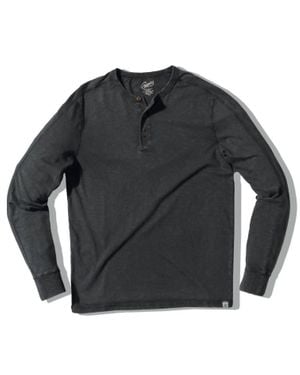 Grayers Hewitt Garment Dyed Henley - Black