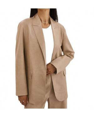 Lamarque Quirina Leather Blazer - Natural