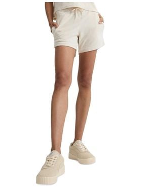 PUMA Essential Shorts Alpine Snow French Terry Drawstring Active Fts381 - White