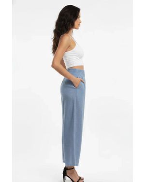 TRUEDAMES Lightweight High-Waisted Wide-Leg Lounge Pants - Blue