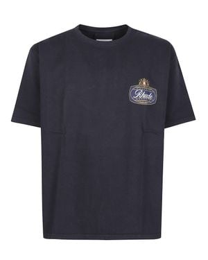 Rhude Safari Crest Graphic Cotton T-Shirt - Blue