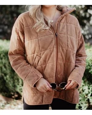 Katydid Sandstone Wash Quilted Jacket - Brown