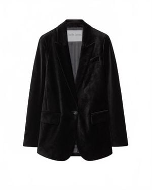 forte_forte Stretch Velvet Blazer - Black
