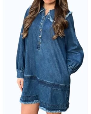 Listicle Denim Mini Dress - Blue