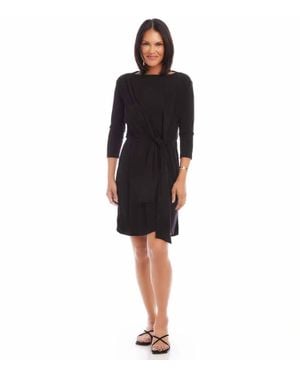 Karen Kane Tiara Tie Waist Travel Mini Dress - Black