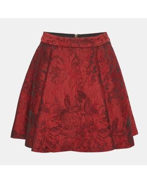 Alice + Olivia Floral Jacquard Flared Mini Skirt