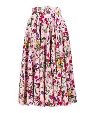 Samantha Sung Dior Leopard Aster Skirt - Red