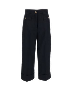 Thom Browne Tailored Hopsack Wool Straight-Leg Pants - Black