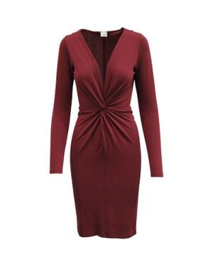 Iris & Ink Front Knot Midi Dress - Red