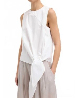 Tibi Bio Twill Easy Tie Top - White