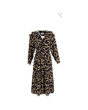 Ba&sh Candice Printed Midi Dress - Black