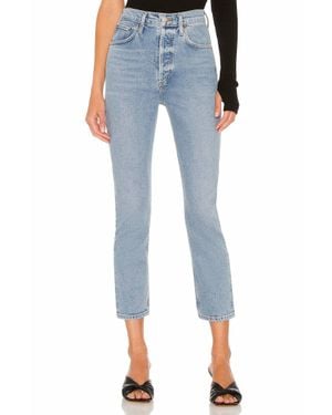 Agolde Riley High Rise Straight Crop Jean - Blue